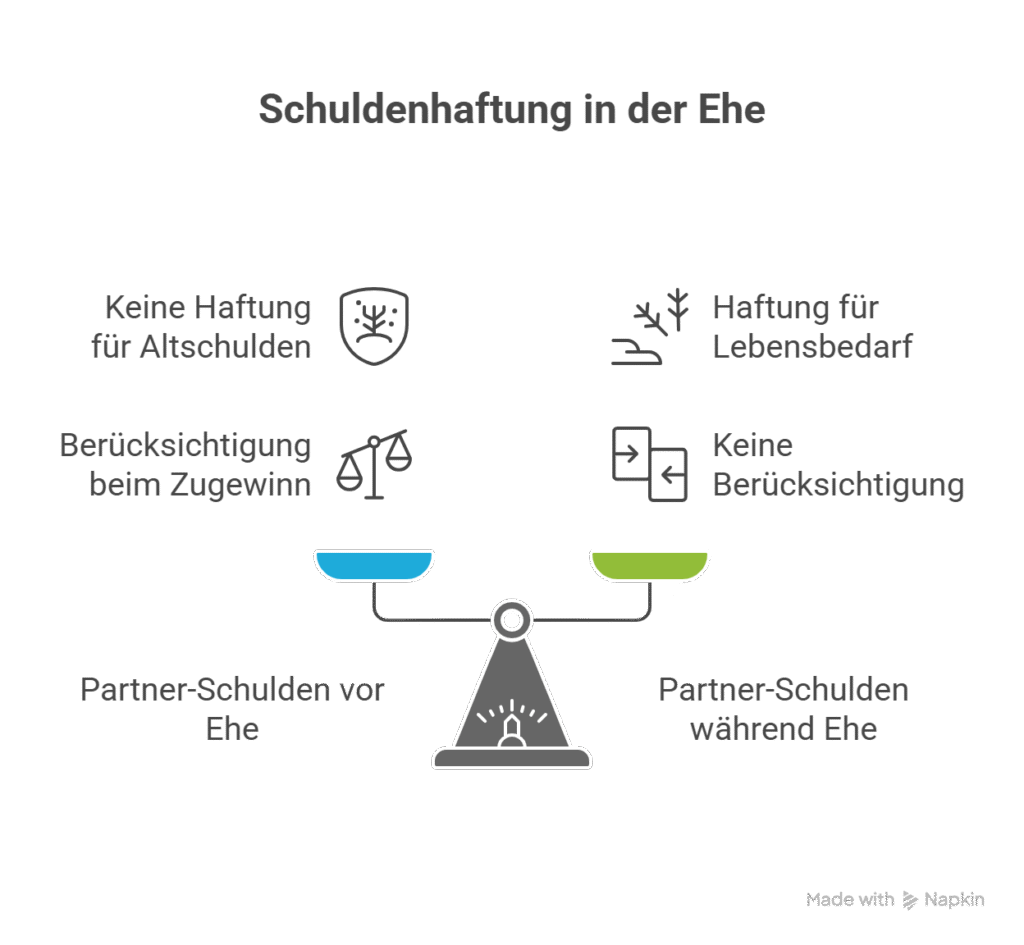 Besorgtes Paar sitzt am Küchentisch mit Rechnungen und bespricht Schulden und finanzielle Haftung in der Ehe