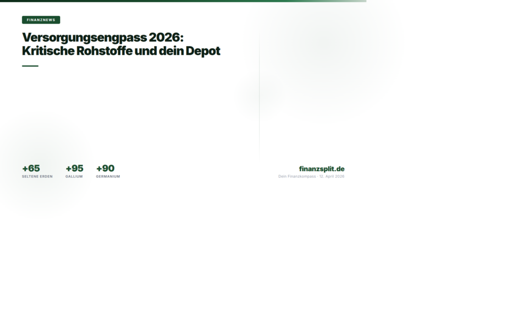 Versorgungsengpass 2026: Kritische Rohstoffe und dein Depot