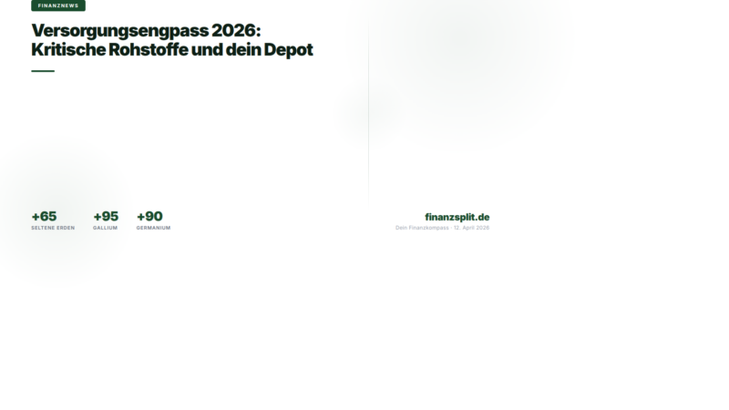 Versorgungsengpass 2026: Kritische Rohstoffe und dein Depot